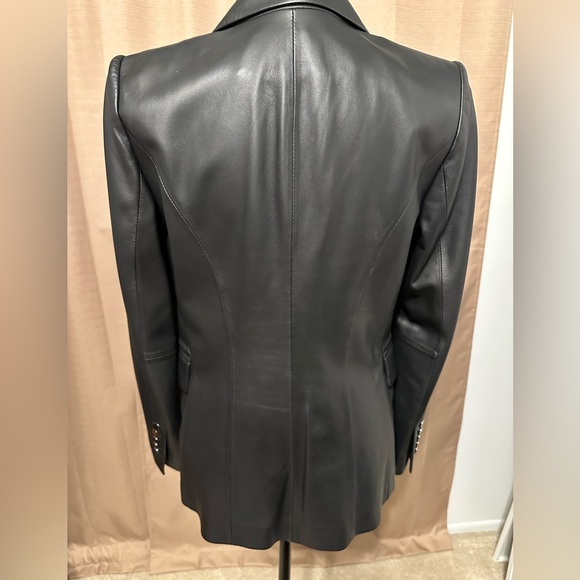 Kobi Halperin - Black 100% Genuine Leather Blazer - Size Small - Picture 7 of 9